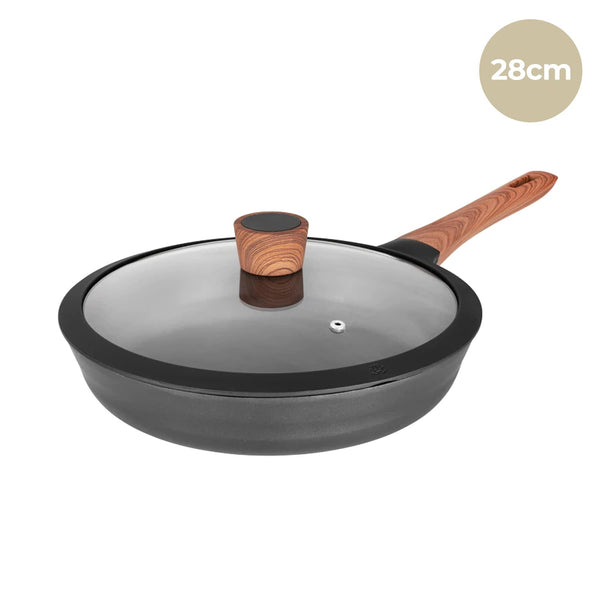 Diamond Earth® Frying Pan With Glass Lid - 28cm Cookware Kleva Range - Everyday Innovations   