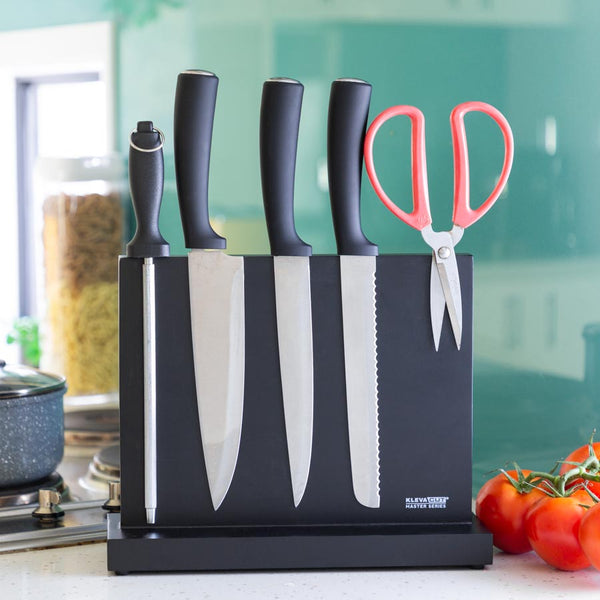 Double-sided Magnetic Knife Block Holds & Displays All your Knives Safely & Securely! Kitchen Knives Kleva Range - Everyday Innovations   