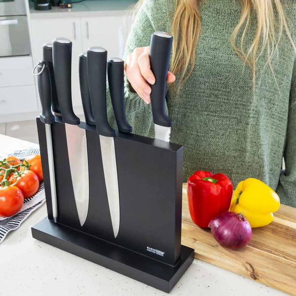 Double-sided Magnetic Knife Block Holds & Displays All your Knives Safely & Securely! Kitchen Knives Kleva Range - Everyday Innovations   