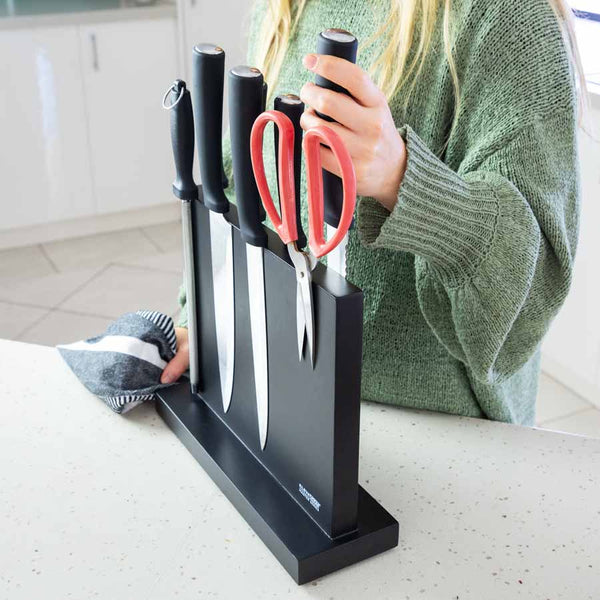 Double-sided Magnetic Knife Block Holds & Displays All your Knives Safely & Securely! Kitchen Knives Kleva Range - Everyday Innovations   