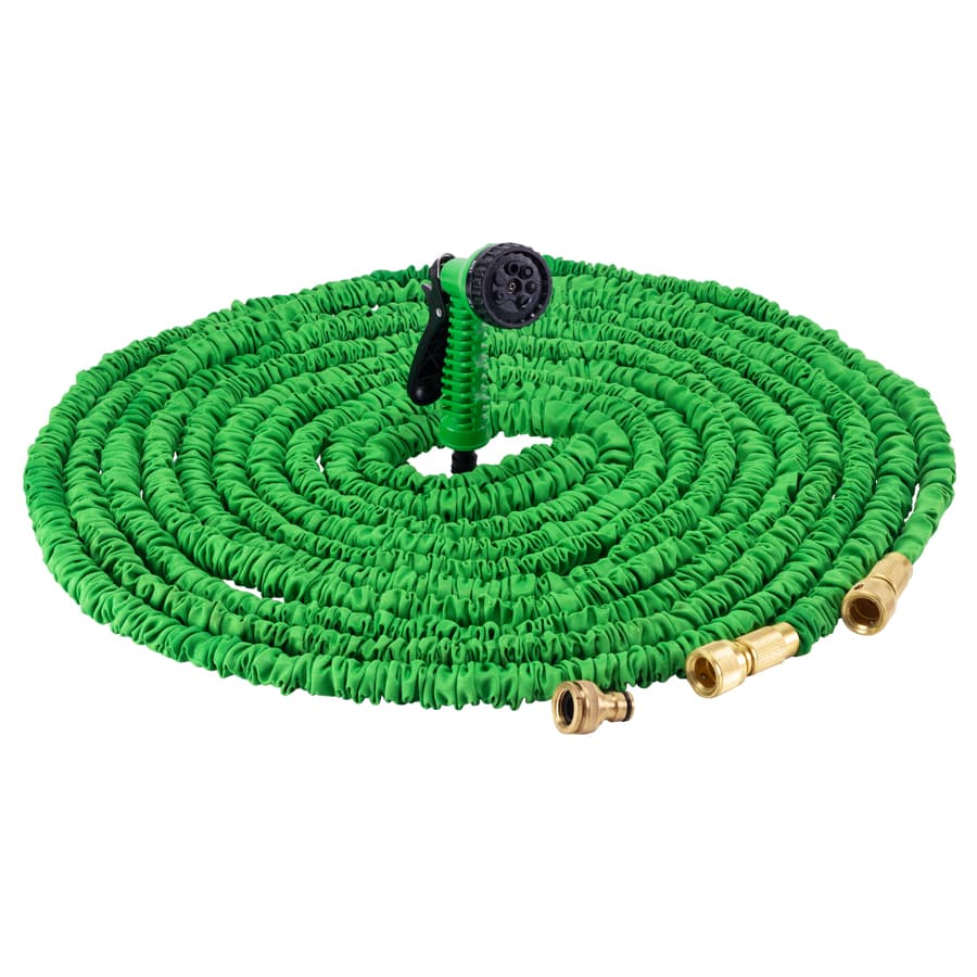 Expandable Garden Hose 7 Spray Modes and Brass Connectors UPSELL Kleva Range - Everyday Innovations Green 15 Metres 