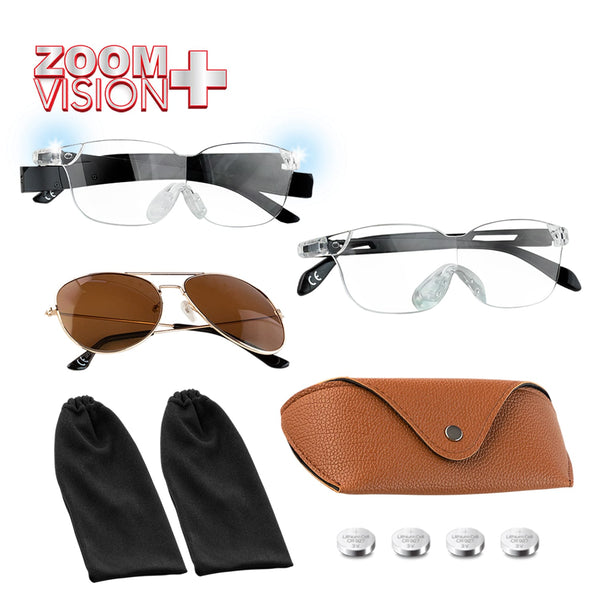 Zoom Vision+ TV Double Offer With Built In LED Lights + FREE Sunglasses & Case! Health and Beauty Kleva Range   