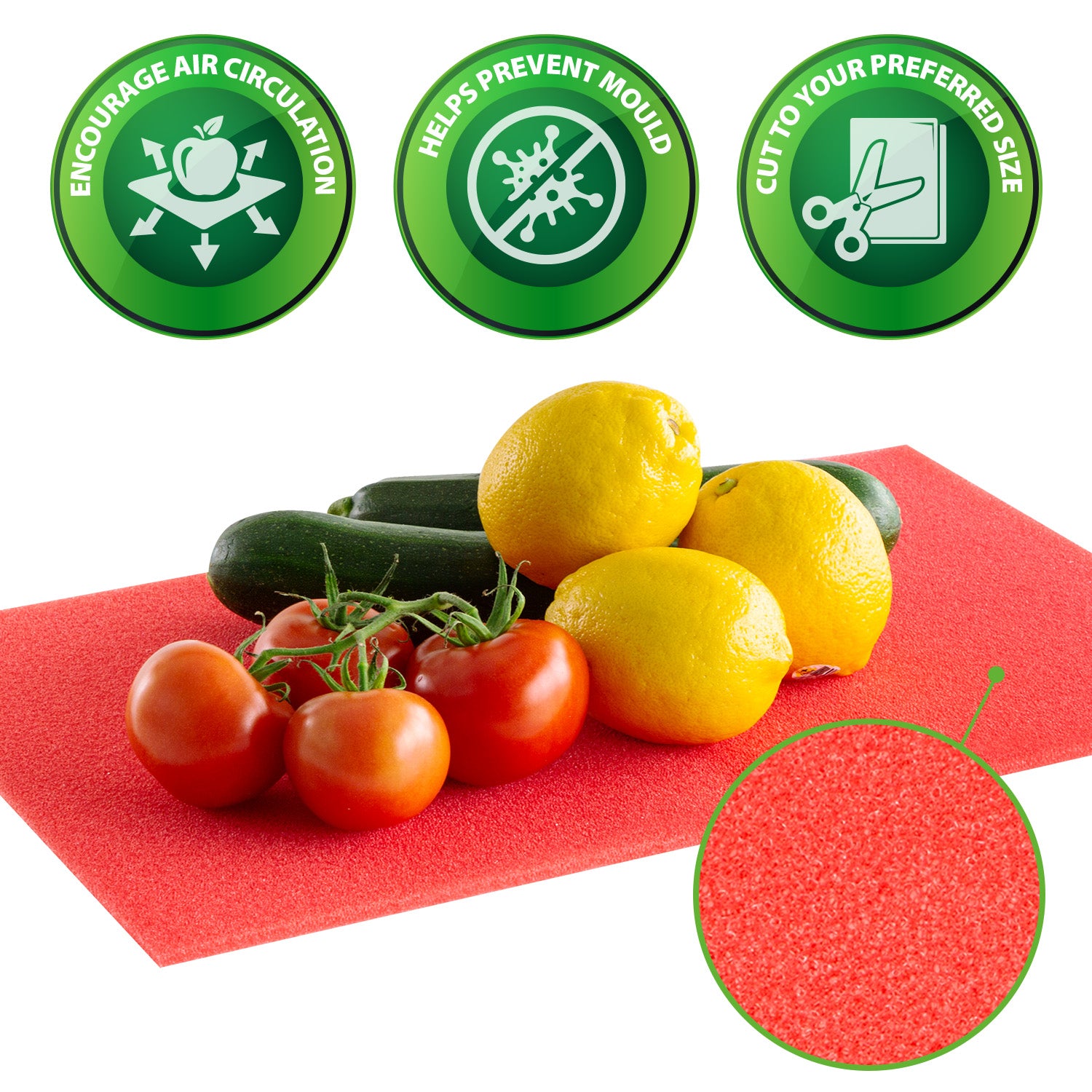 Fridge Fresh Mat - Keep your Fruit and Veg fresher for longer! 2 Pack Kitchen Kleva Range - Everyday Innovations   