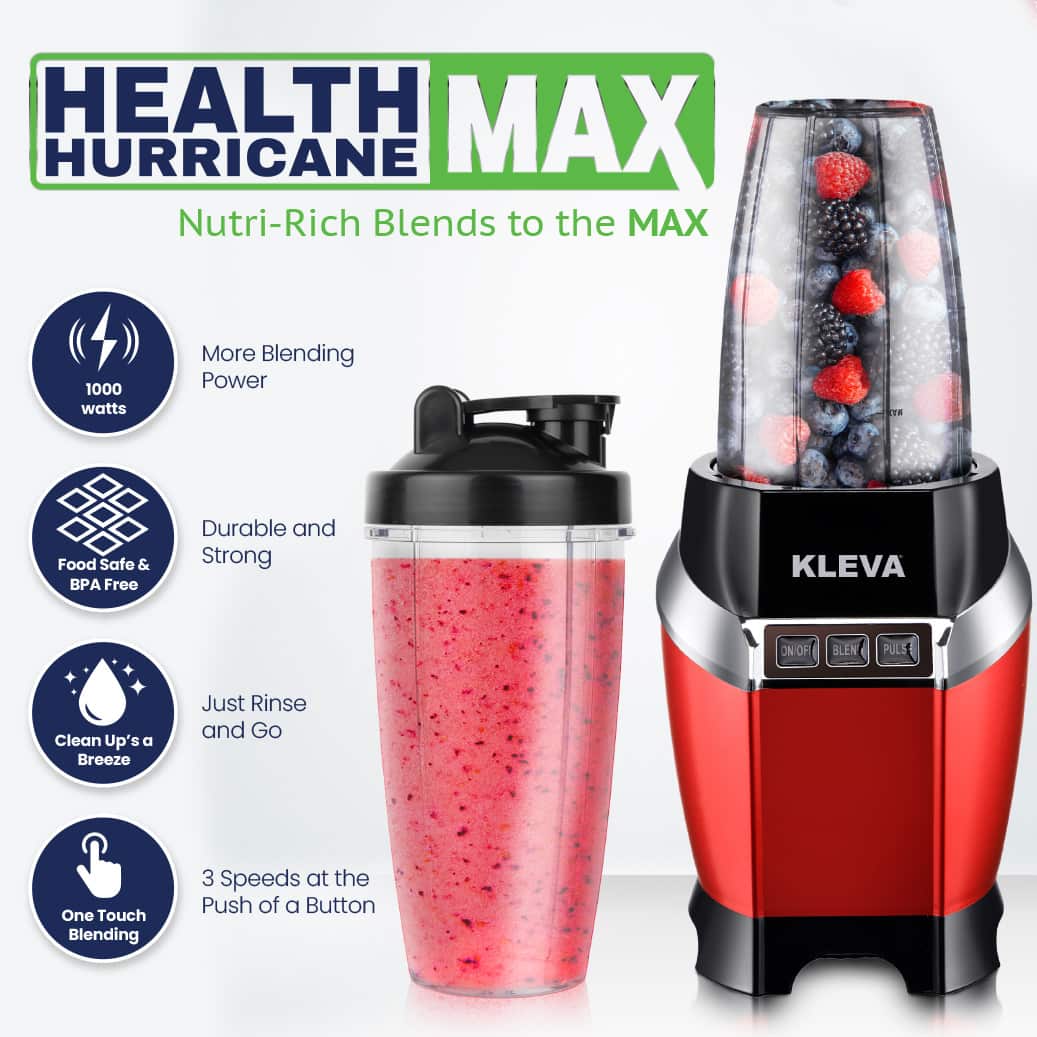 Health Hurricane Max - 1000W Smoothie Blender  Kleva Range - Everyday Innovations   