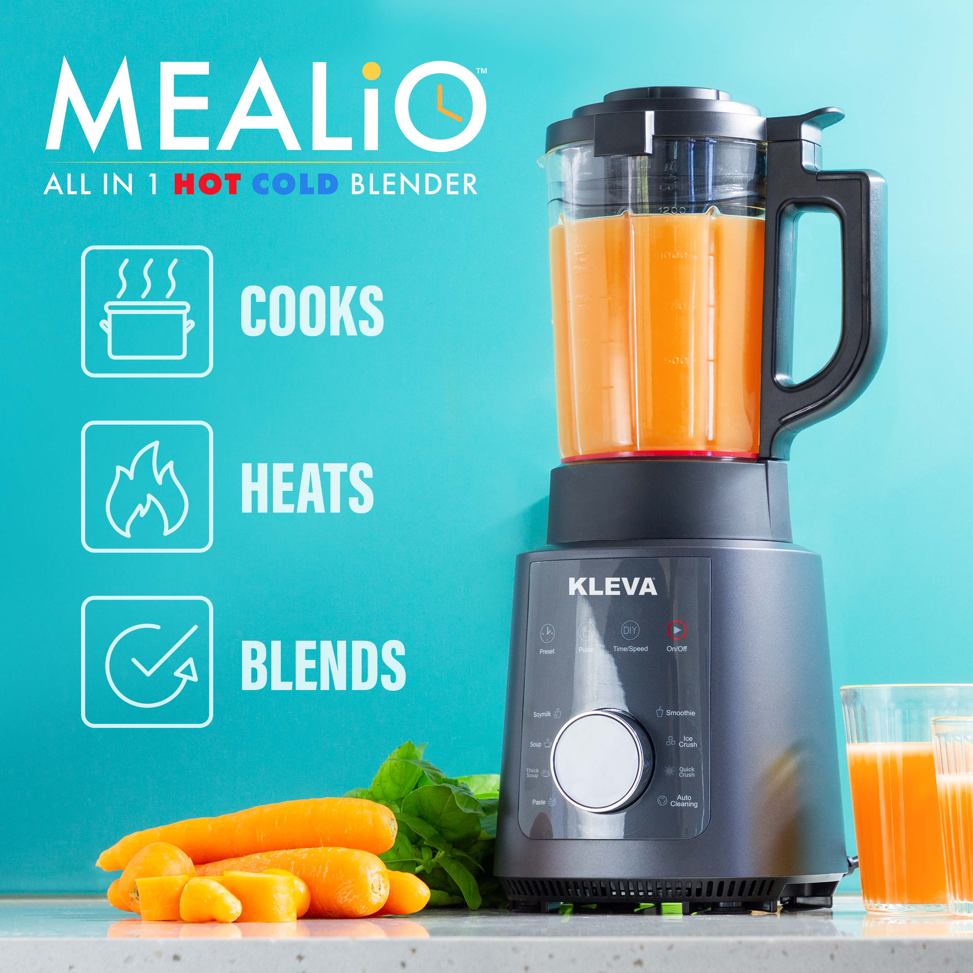 Mealio® Hot & Cold Blender - Soup Maker and Smoothie Blender - Kleva Range  – Kleva Range - Everyday Innovations