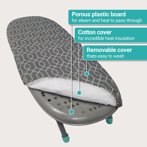 Foldable Cotton Ironing Board - Perfect For Small Spaces Cleaning Kleva Range   