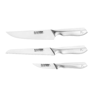 KlevaCut® 3pc Knife Set - Chef, Bread + Paring Knives + Safety Knife Satchel! Kitchen Knives Kleva Range   