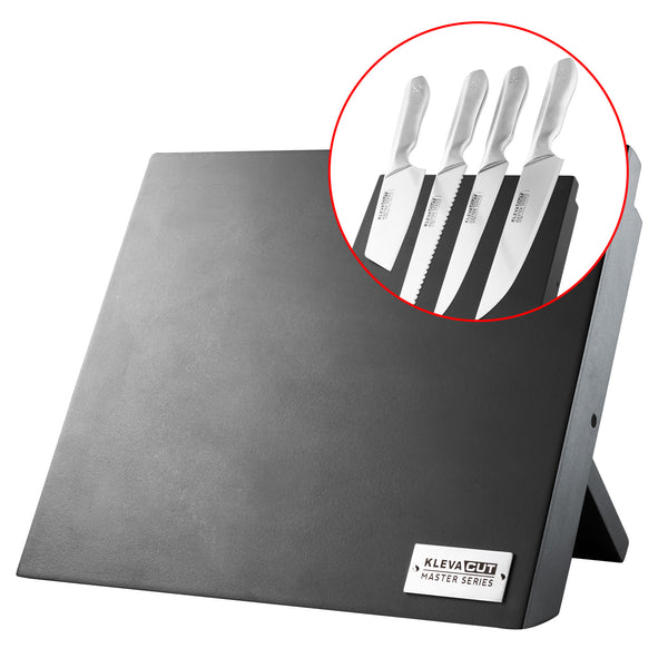 Midnight Magnetic Knife Block - Stylish Knife Holder With Super Strength Magnets Kitchen Knives Kleva Range   