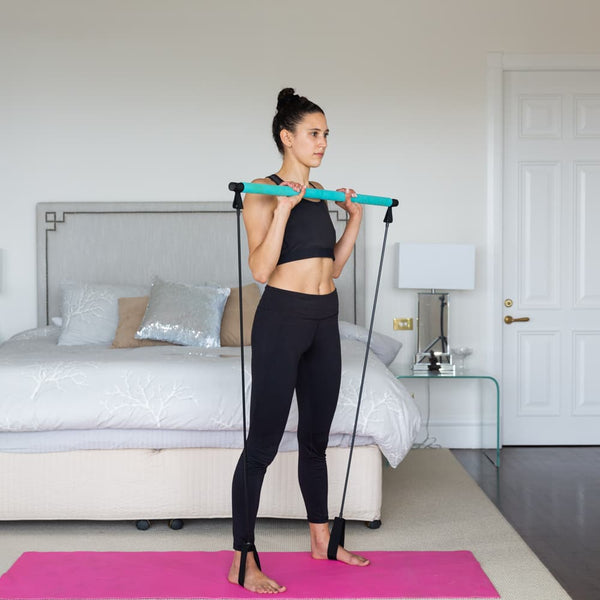 Fast N Firm Pilates Power Bar + Resistance Bands For Full Body Workout At Home Health & Fitness Kleva Range - Everyday Innovations   