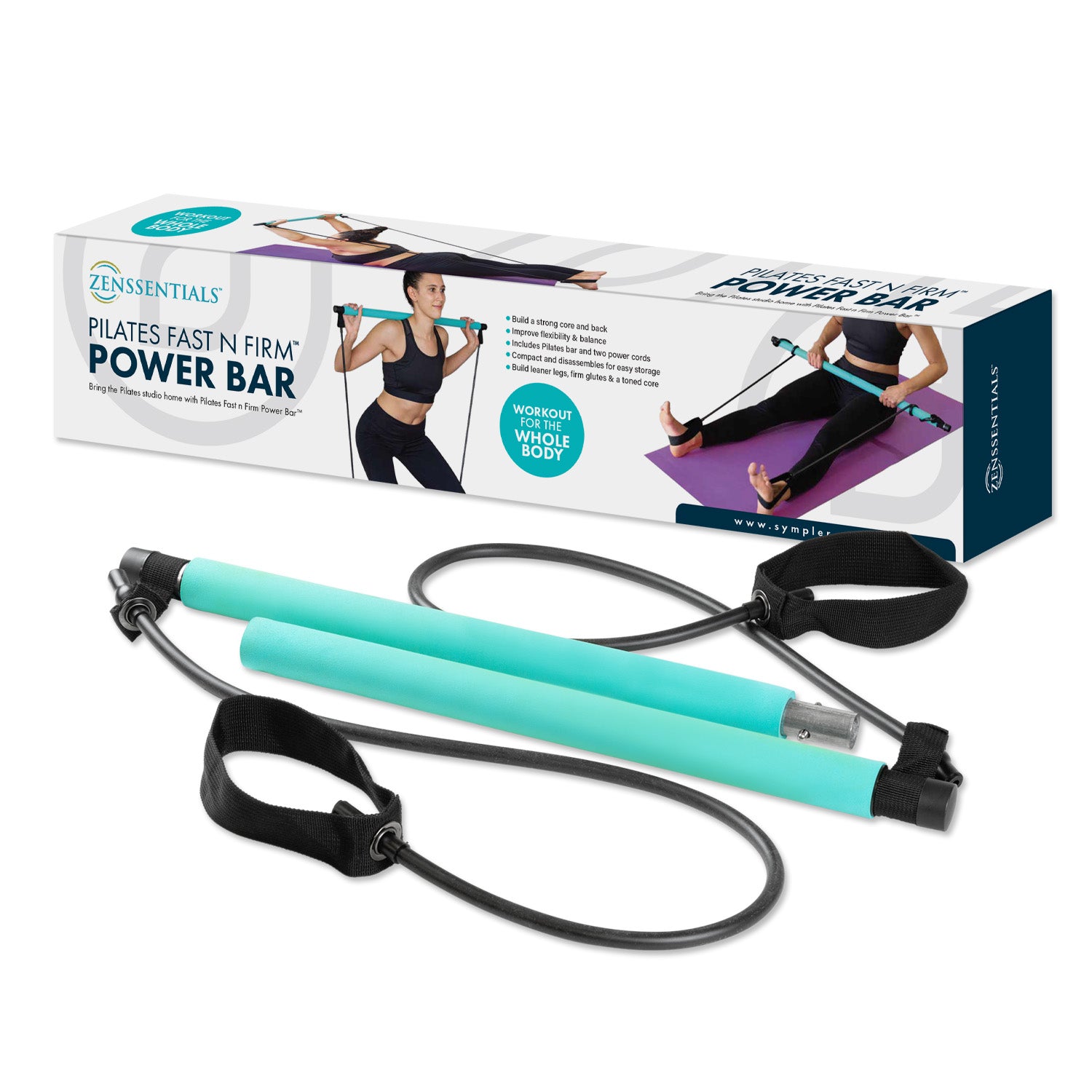 Fast N Firm Pilates Power Bar + Resistance Bands For Full Body Workout At  Home