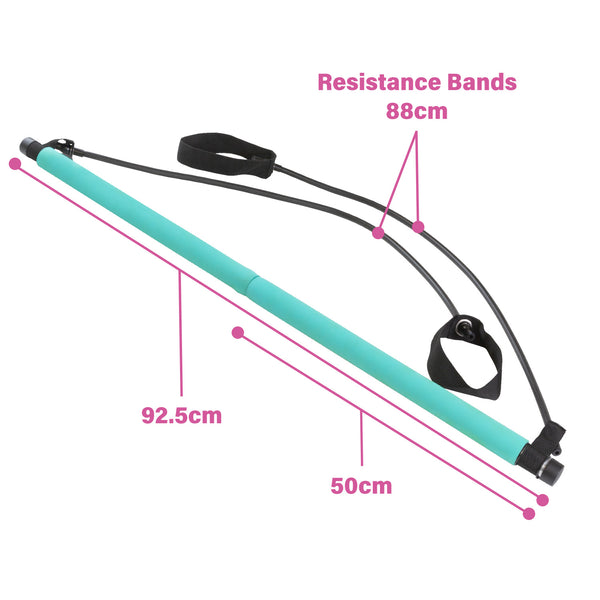 Fast N Firm Pilates Power Bar + Resistance Bands For Full Body Workout At Home Health & Fitness Kleva Range - Everyday Innovations   