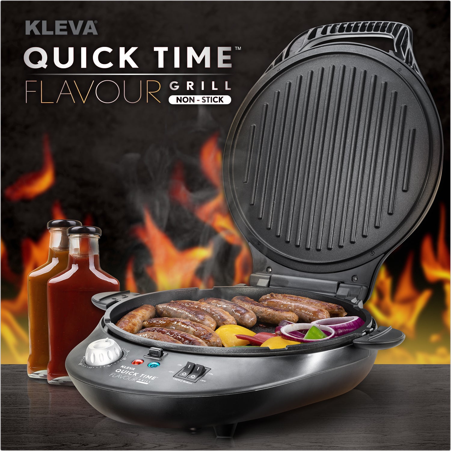 QuickTime Flavour Grill™ Superior Dual Heating & Removable Deep Pan Kitchen Appliance Kleva Range - Everyday Innovations   