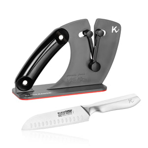 Kleva Sharp® Master Adjustable Knife Sharpener & Honing Plate knife sharpener Kleva Range Knife Sharpener + Vamolcrium Steel Knife  