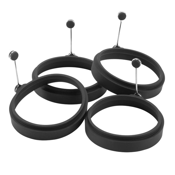 Kleva Silicone Egg Rings - Make Perfect Eggs Every Time! Kitchen Gadget Kleva Range - Everyday Innovations Black 4 Egg Rings 