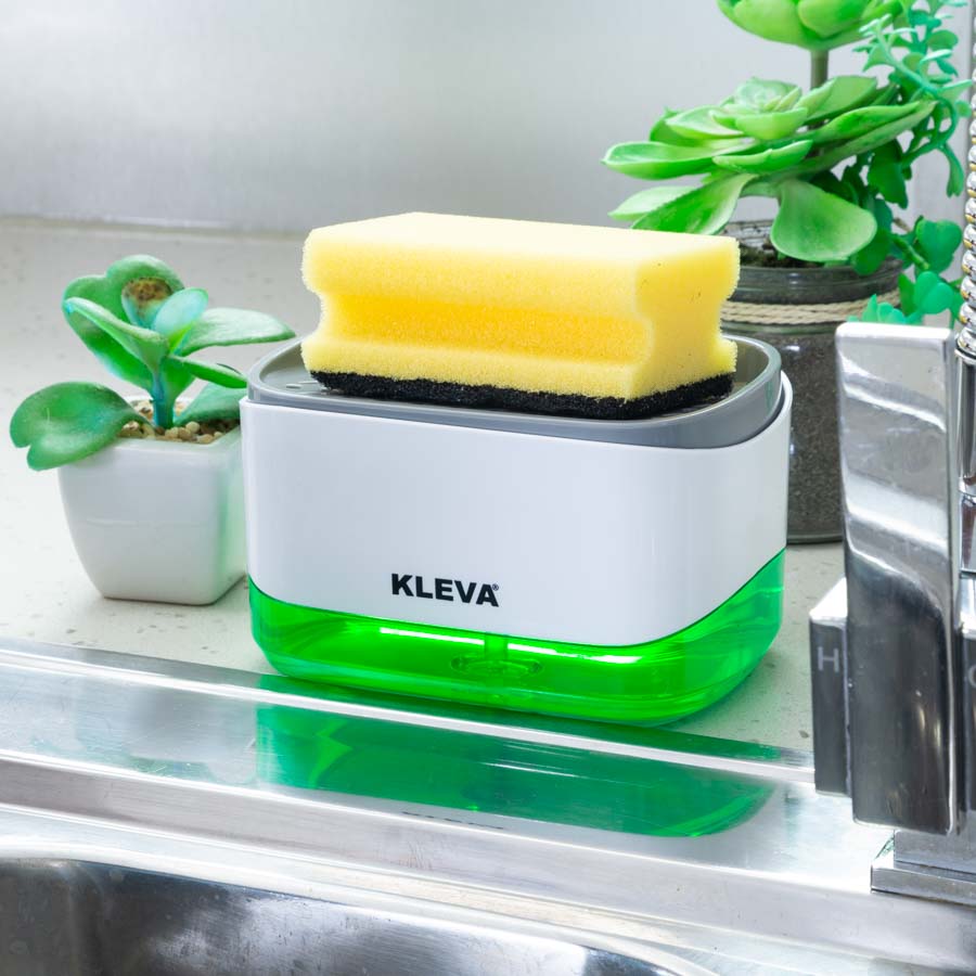 Sink Buddy - 2 in 1 Instant Soap Pump Dispenser & Sponge Caddy! Cleaning Kleva Range - Everyday Innovations   