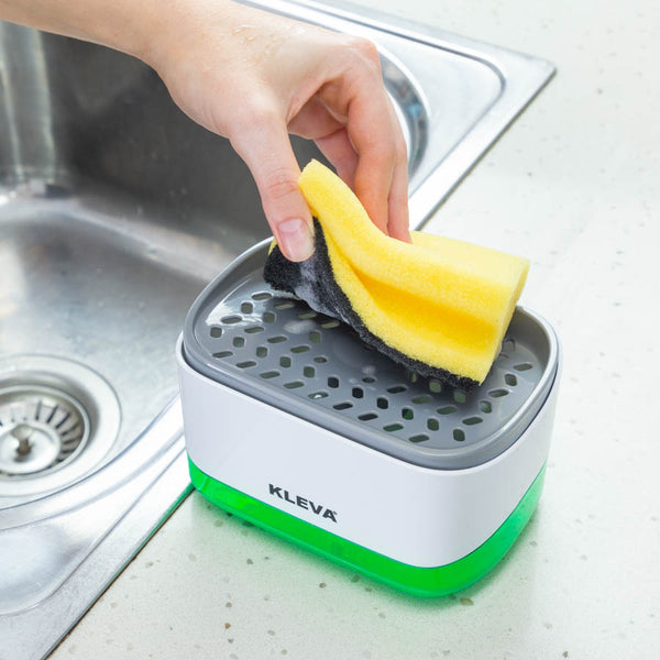 Sink Buddy - 2 in 1 Instant Soap Pump Dispenser & Sponge Caddy! Cleaning Kleva Range - Everyday Innovations   