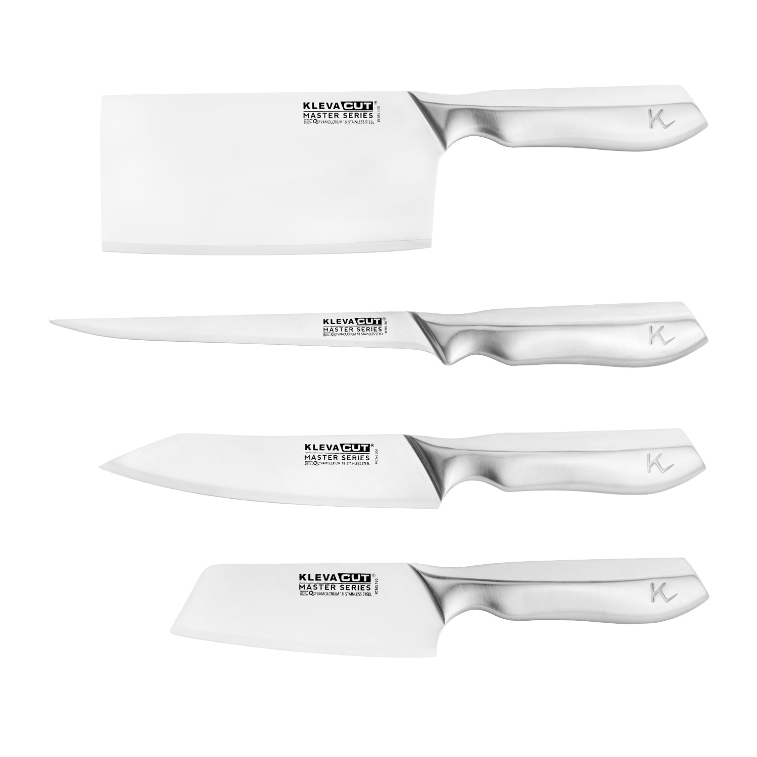 KlevaCut® Speciality 4pc Knife Set - Cleaver, Vegetable, Fillet & Oriental Knives UPSELL Kleva Range   