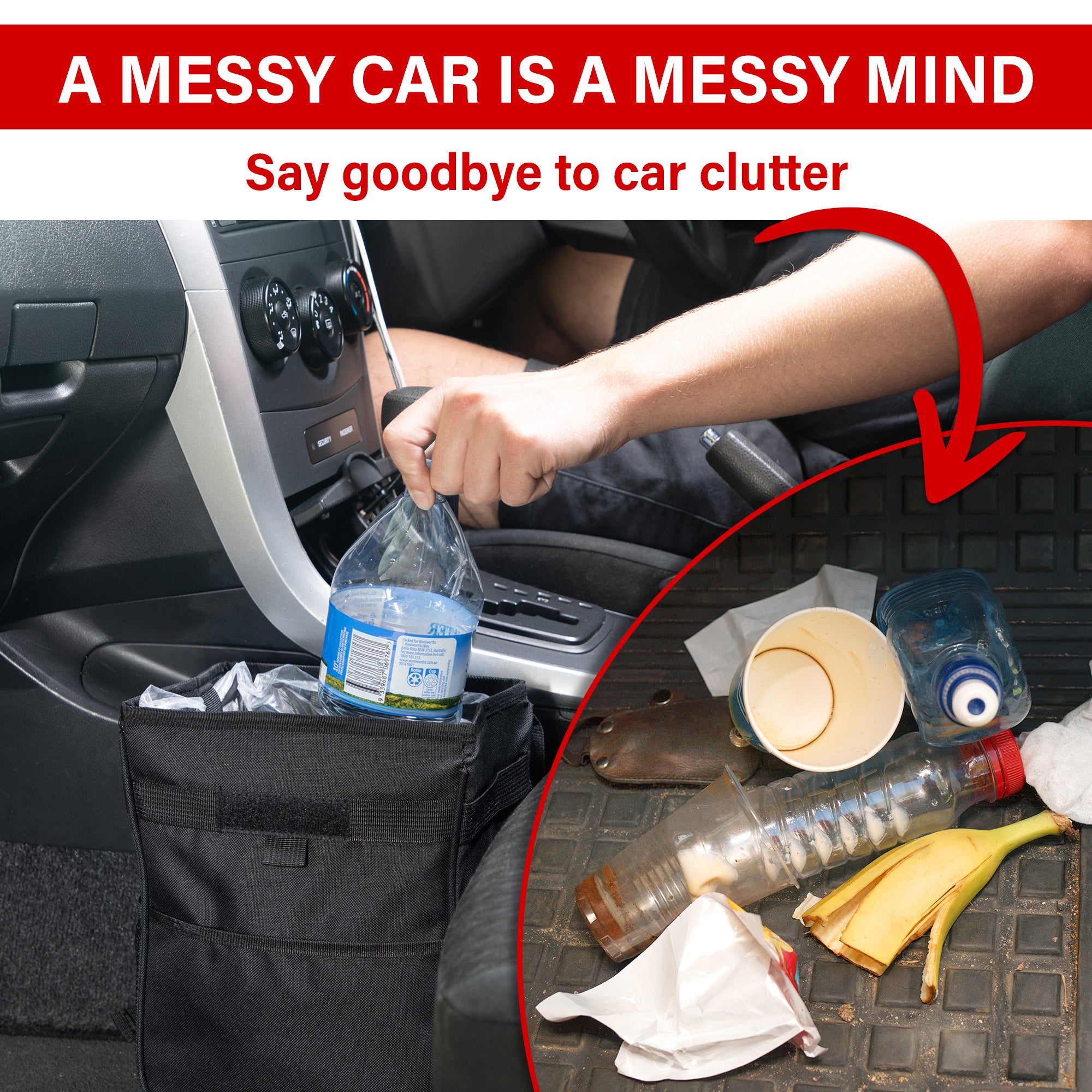 Tidy Pilot rubbish bin and car organiser  Shop Kleva Range Today – Kleva  Range - Everyday Innovations