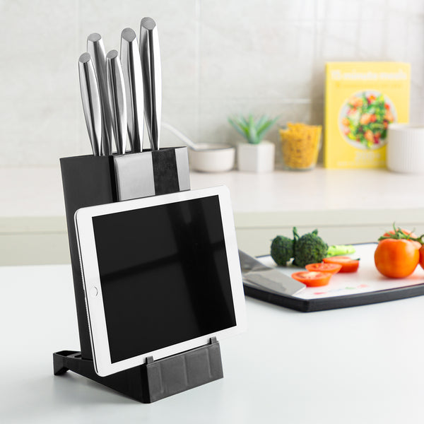 Kitchen Organiser, Universal Knife Block and Tablet Holder In 1! Kitchen Knives Kleva Range   