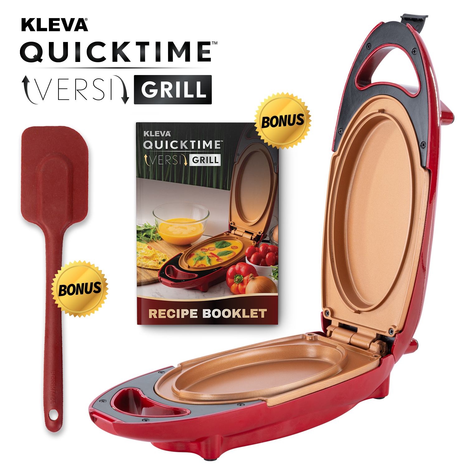 QuickTime VersiGrill™️ With Dual-Side Heating + FREE Silicone Spatula + Recipes Kitchen Appliance Kleva Range   