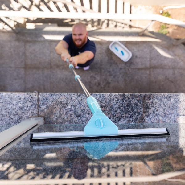 Telescopic Window Cleaning Kit + Soft Microfibre Cloths & Streak-free Squeegee Cleaning Kleva Range - Everyday Innovations   