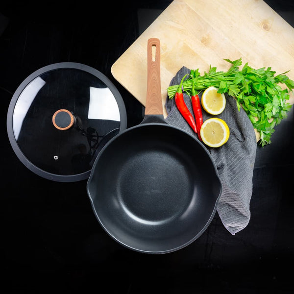 Diamond Earth®  Wok + Glass Lid - 30cm Cookware Kleva Range - Everyday Innovations   