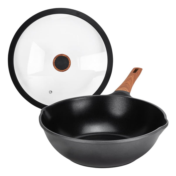 Diamond Earth®  Wok + Glass Lid - 30cm Cookware Kleva Range - Everyday Innovations   