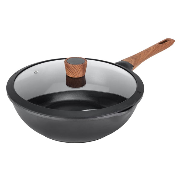 Diamond Earth®  Wok + Glass Lid - 30cm Cookware Kleva Range - Everyday Innovations   