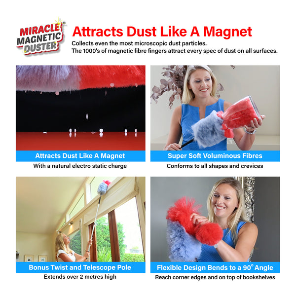 Kleva Miracle Magnetic Duster® Attracts Dust Like A Magnet! Also Bend Cleaning Kleva Range   