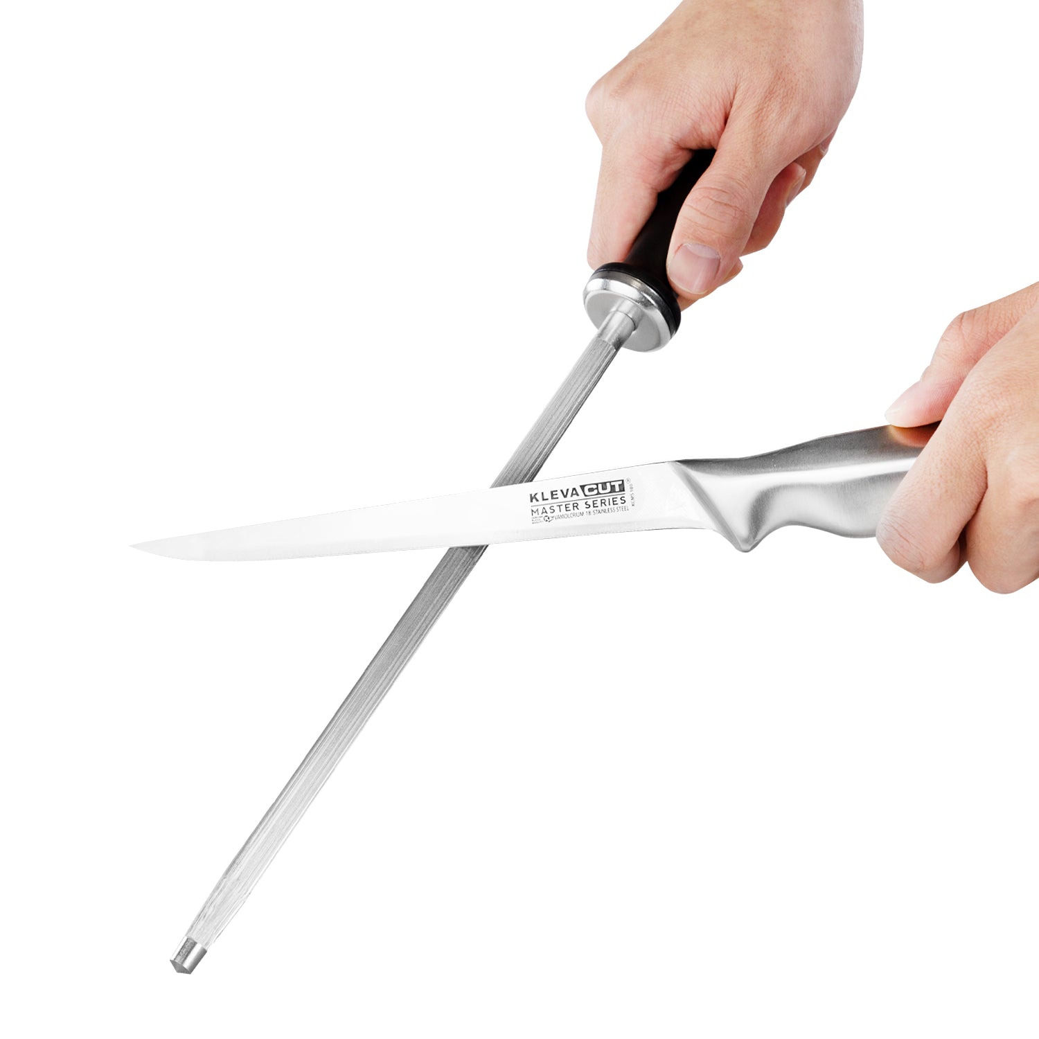 Kleva Sharpening Steel Rod - Make Your Knives Razor Sharp In Seconds! knife sharpener Kleva Range - It's Kleva, It's Simple, It Works   