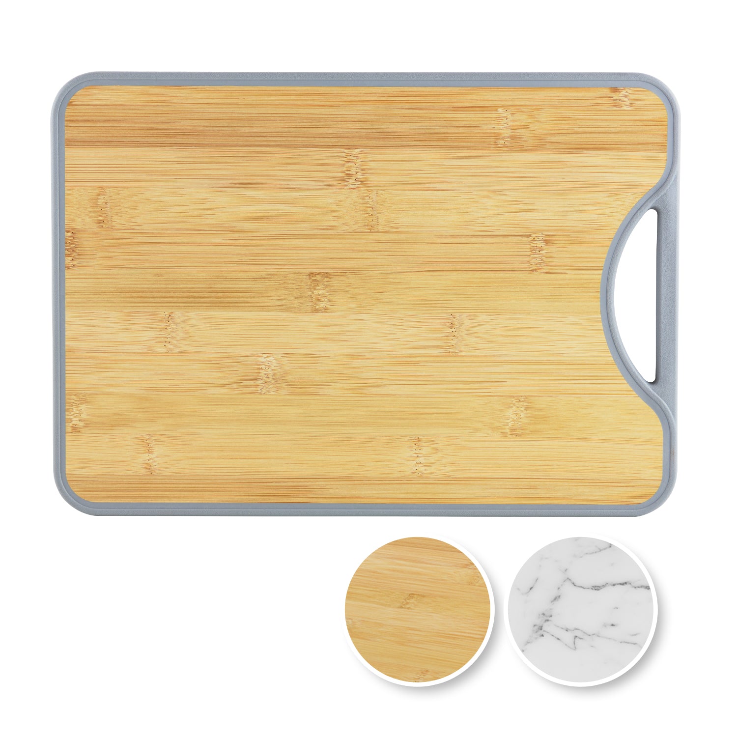 Double Sided Bamboo + Marble Look Chopping Board! Kitchen Kleva Range - It's Kleva, It's Simple, It Works   