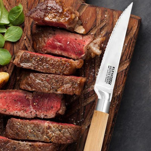 KlevaCut® Master Series 4 Piece Bamboo Steak Knives Set! Kitchen Knives Kleva Range   
