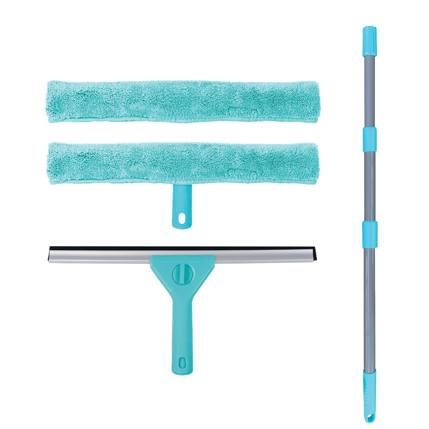 Telescopic Window Cleaning Kit + Soft Microfibre Cloths & Streak-free Squeegee Cleaning Kleva Range - Everyday Innovations   